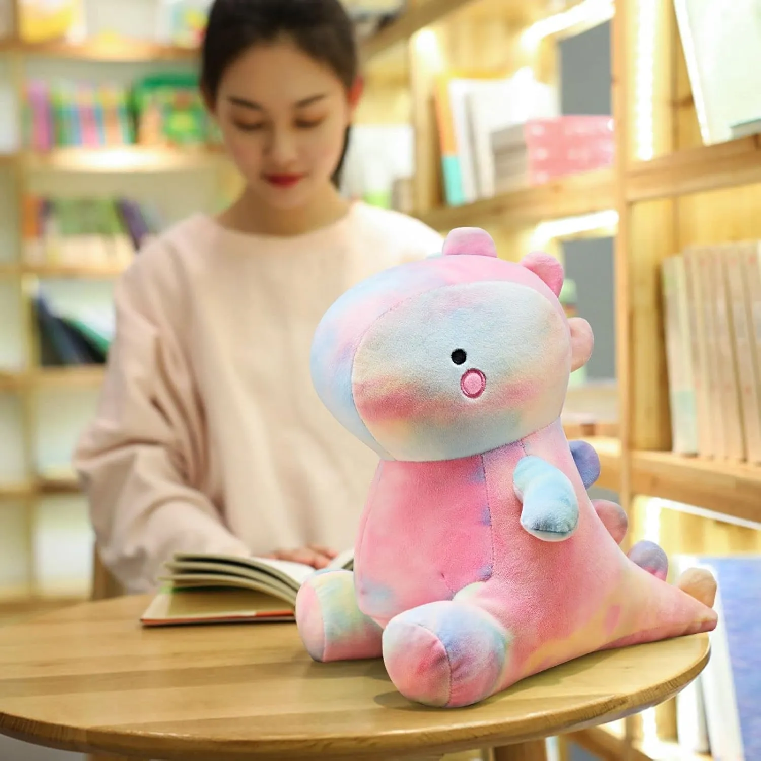 Cute Dinosaur Plush Toys, Fat Dinosaur Stuffed Animals Toys Dolls, Soft Plush Stuffed Animal Dino Plushie, Birthday Gifts for Kids Girls Boys Colorful 20 inch