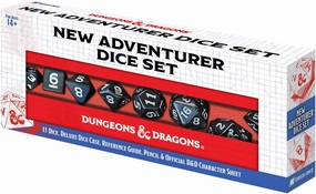 D&D New Adventure Dice Set (Black Dice with Red Case)