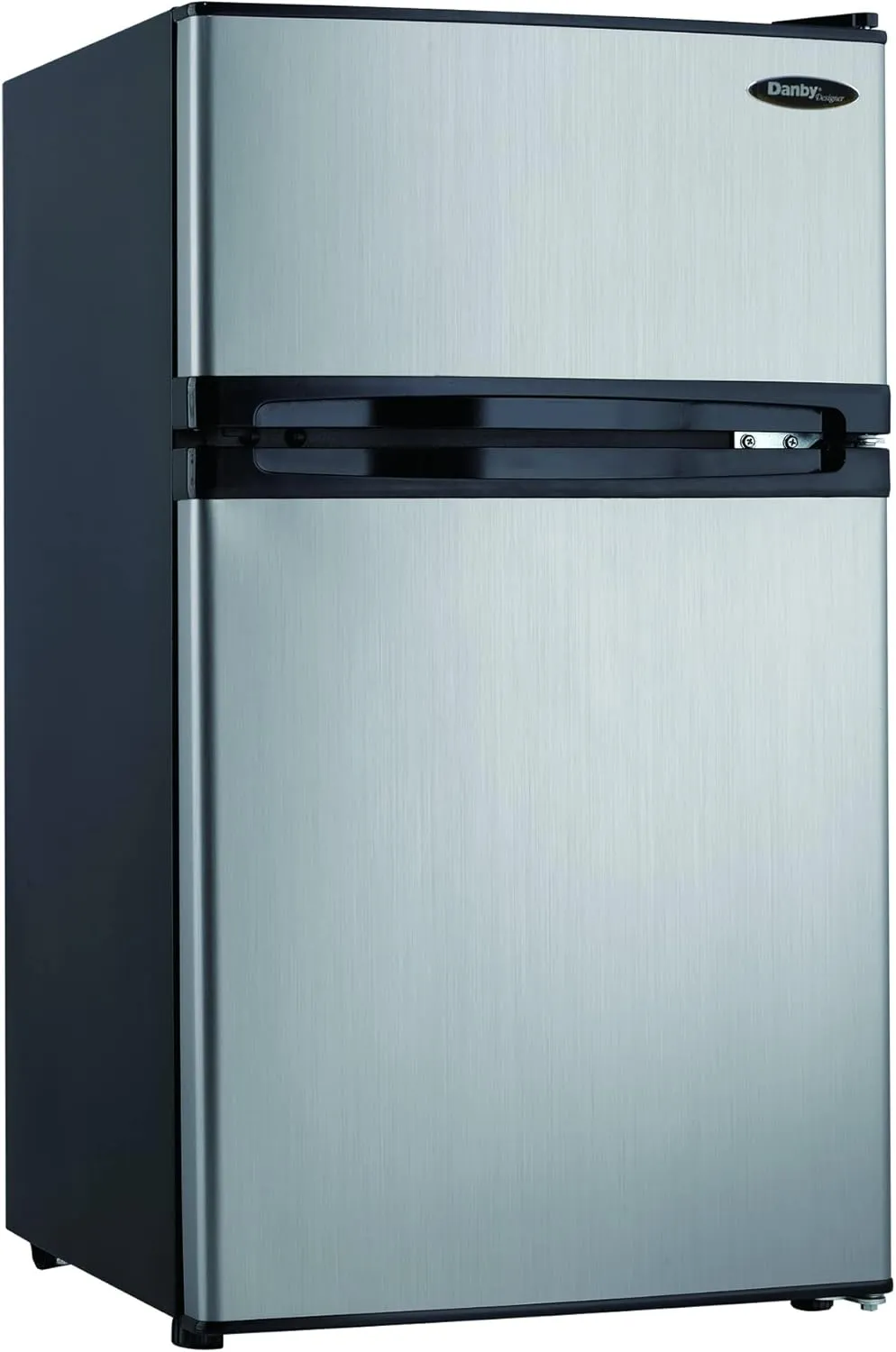 Danby Designer DCR031B1BSLDD 3.1 Cu.Ft. Compact Refrigerator with Freezer, E-Star Rated Mini Fridge for Bedroom, Living Room, Kitchen, or Office, Stainless Steel