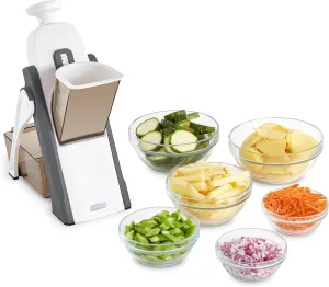 DASH Safe Slice® Mandoline Slicer, Julienne   Dicer for Vegetables, Meal Prep & More with 30  Presets & Thickness Adjuster - Grey