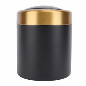 Desktop Trash Can,Stainless Steel Stylish Desktop Waste Basket Small Garbage Can with Lid for Living Room Kitchen Office (Black)