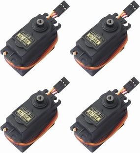 DEVMO 4PCS MG995 360°High Speed Torque Metal Gear Servo Motor Set Kit Compatible with Boat/RC Helicopter/Car/Airplane/Smart Robot/JR/Futaba