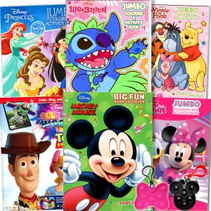 Disney Classics Coloring Book Set for Kids – Bulk Activity Coloring Books Includes Mickey Mouse, Minnie, Princess Featuring Activities, Mazes, Games, Puzzles, and More