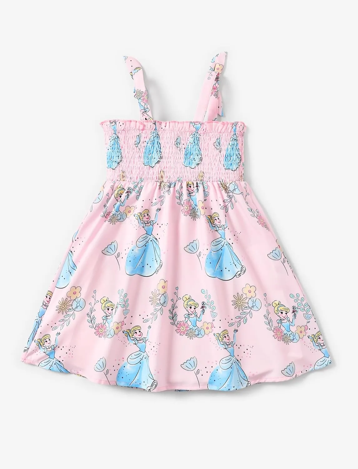 Disney Princess Frozen Elsa Minnie Mouse Toddler Girl Dress Bow Strap Smocked Summer Outfit Birthday Party Clothes 2-6 Years