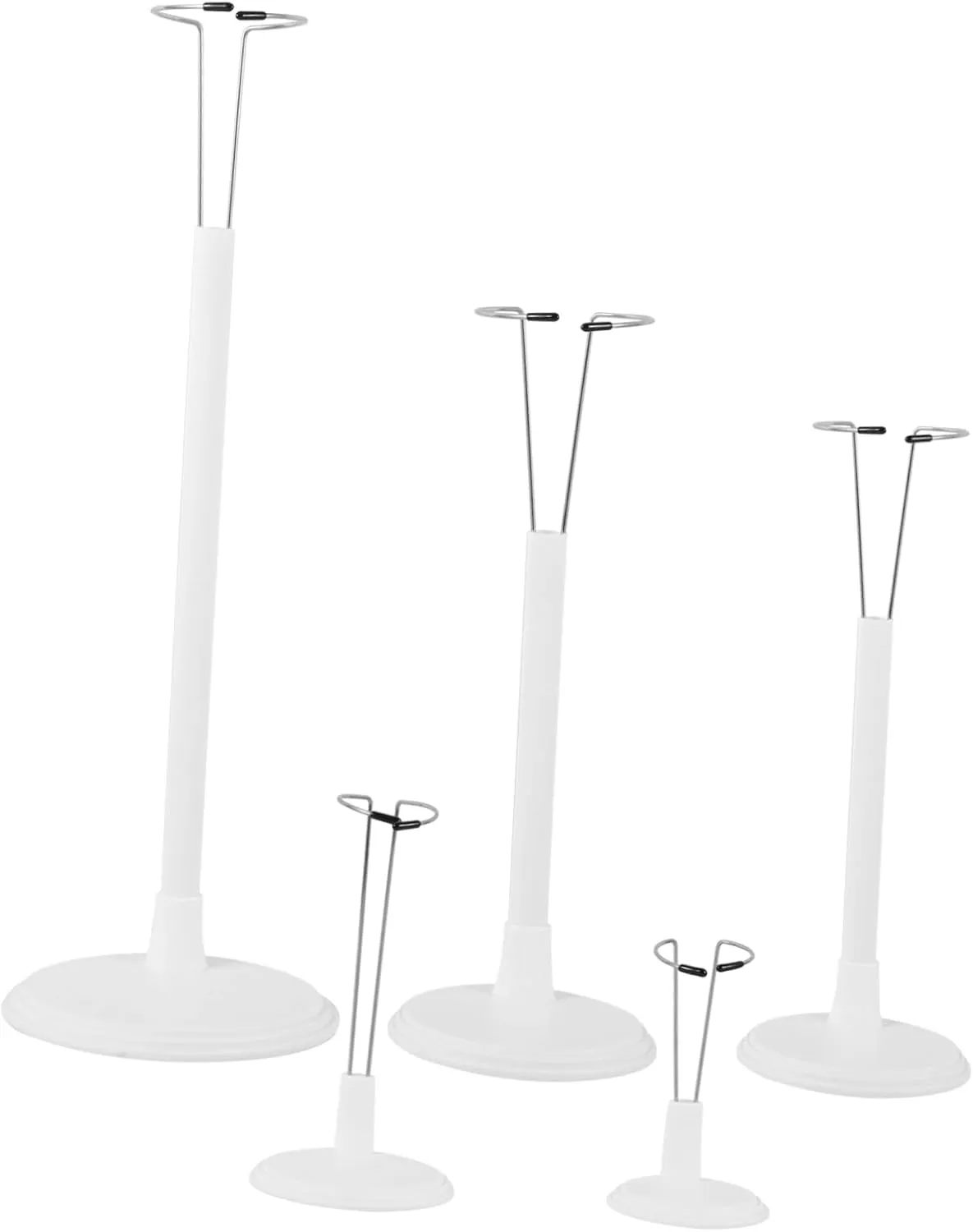 Doll Display Stand Set 5pcs Action Figure Holders Height-Adjustable Stands Sleek Design for Collectibles