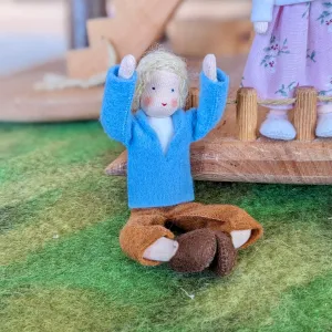 Doll House Doll Pretend Play Family Father 13cm Hand Made by Ambrosius 3yrs 