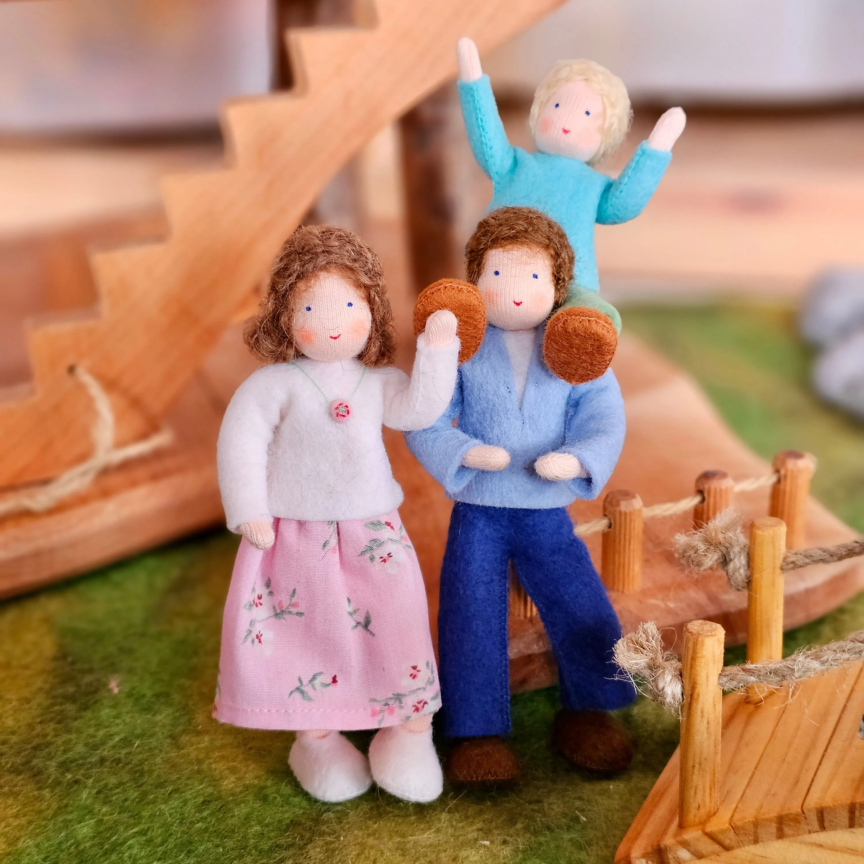 Doll House Doll Pretend Play Family Father 13cm Hand Made by Ambrosius 3yrs 