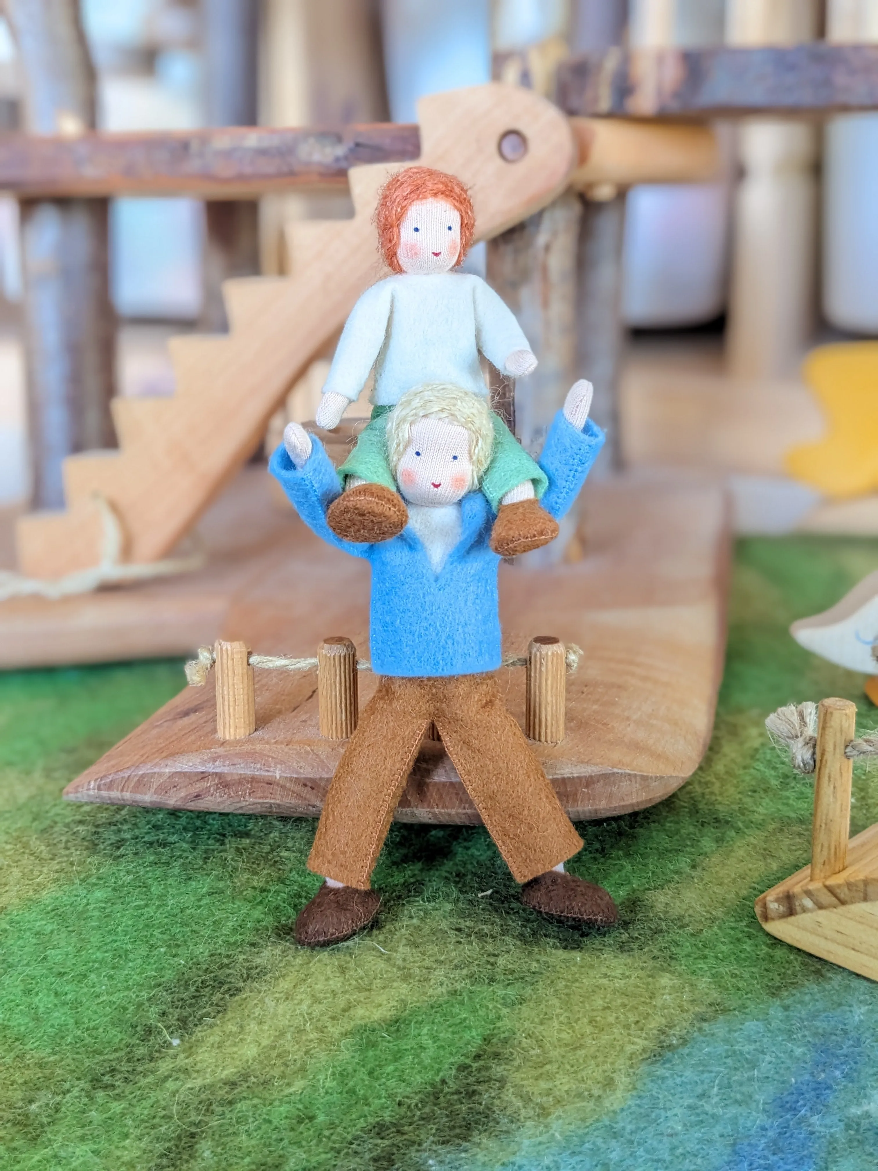 Doll House Doll Pretend Play Family Father 13cm Hand Made by Ambrosius 3yrs 