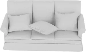 Dollhouse Furniture Set, Dollhouse Miniature Sofa Kit with 3 Pillow Miniature Toys Couch Chairs for 1:12 Dollhouse Accessory(Gray)