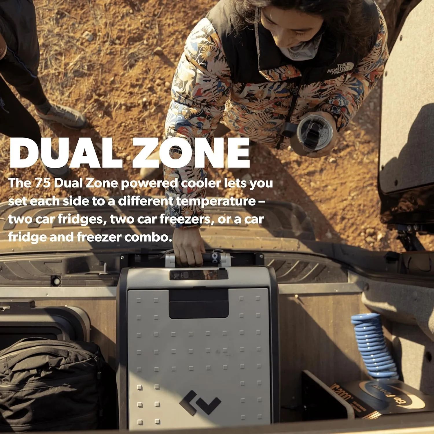 DOMETIC CFX3 95DZ, 95 Liter Dual Zone Portable Refrigerator and Freezer, Powered by AC/DC or Solar
