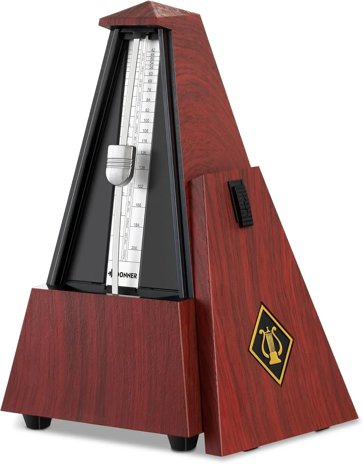 Donner Mechanical Metronome for Piano Guitar Drum Violin Saxophone Musician, Track Beat and Tempo, Loud Sound, Steel Movement, DPM-1 Red