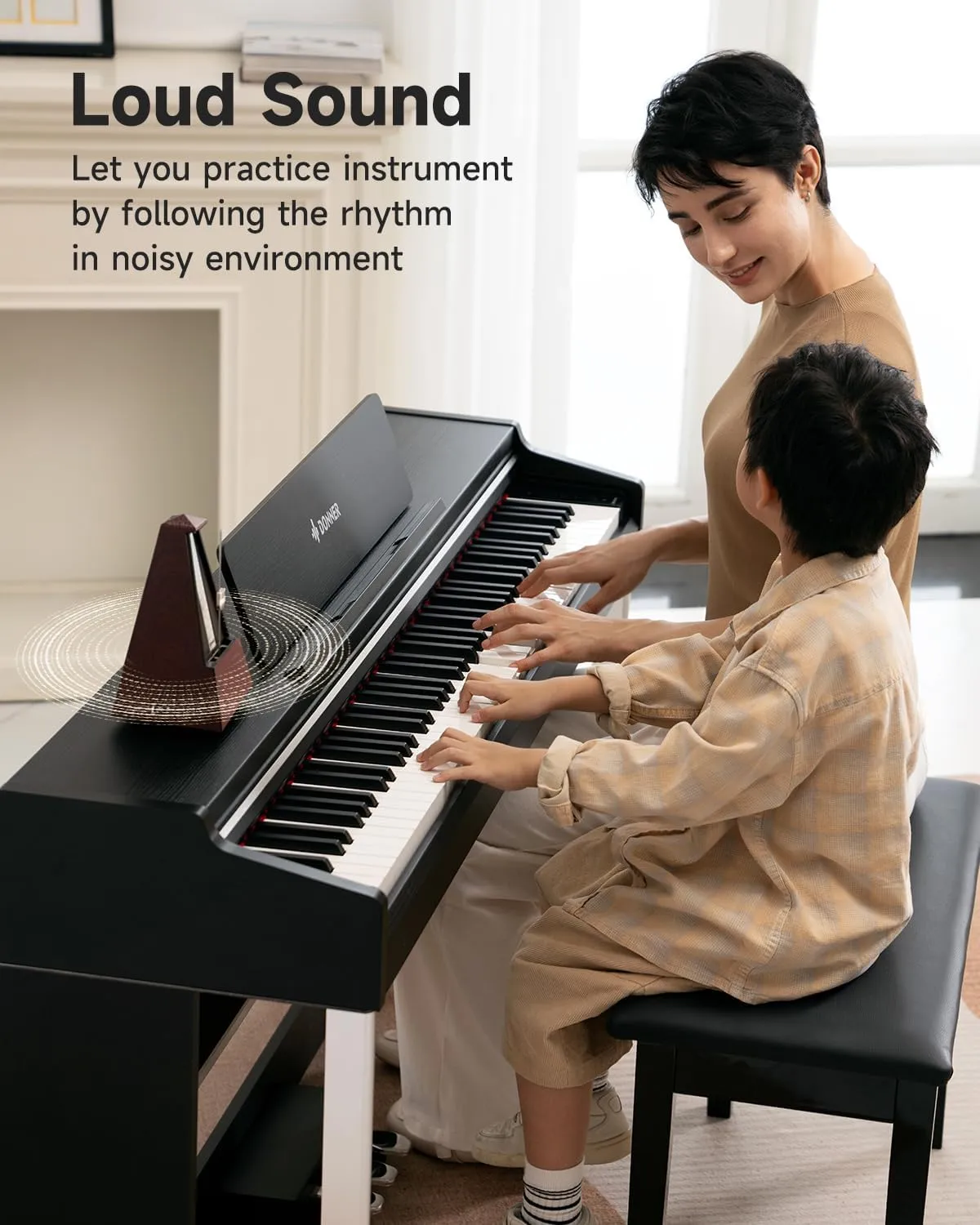 Donner Mechanical Metronome for Piano Guitar Drum Violin Saxophone Musician, Track Beat and Tempo, Loud Sound, Steel Movement, DPM-1 Red
