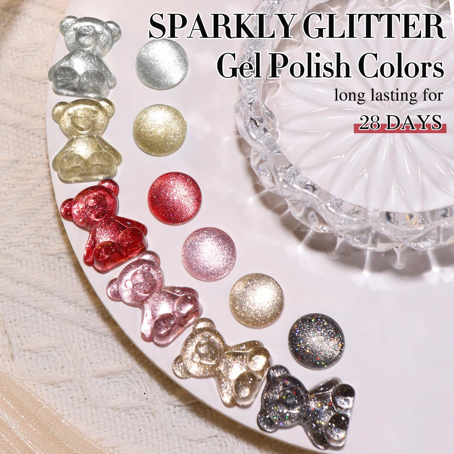 Double Rhythm 6 Colors Cat Eye Gel Polish Set Shimmer Glitter with Magnet Holographic Reflective Magnetic UV Nail Art Kit (6-Kit 32)