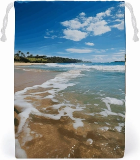 Drawstring Storage Bag Clear Sky Wave Beach Gym String Bag Durable Washable for Men Women