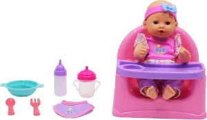 DREAM COLLECTION: Feeding Fun Doll Set w/ 12" Baby Doll - Gi-Go Dolls, Kids Playset, Ages 3 , Multicolor
