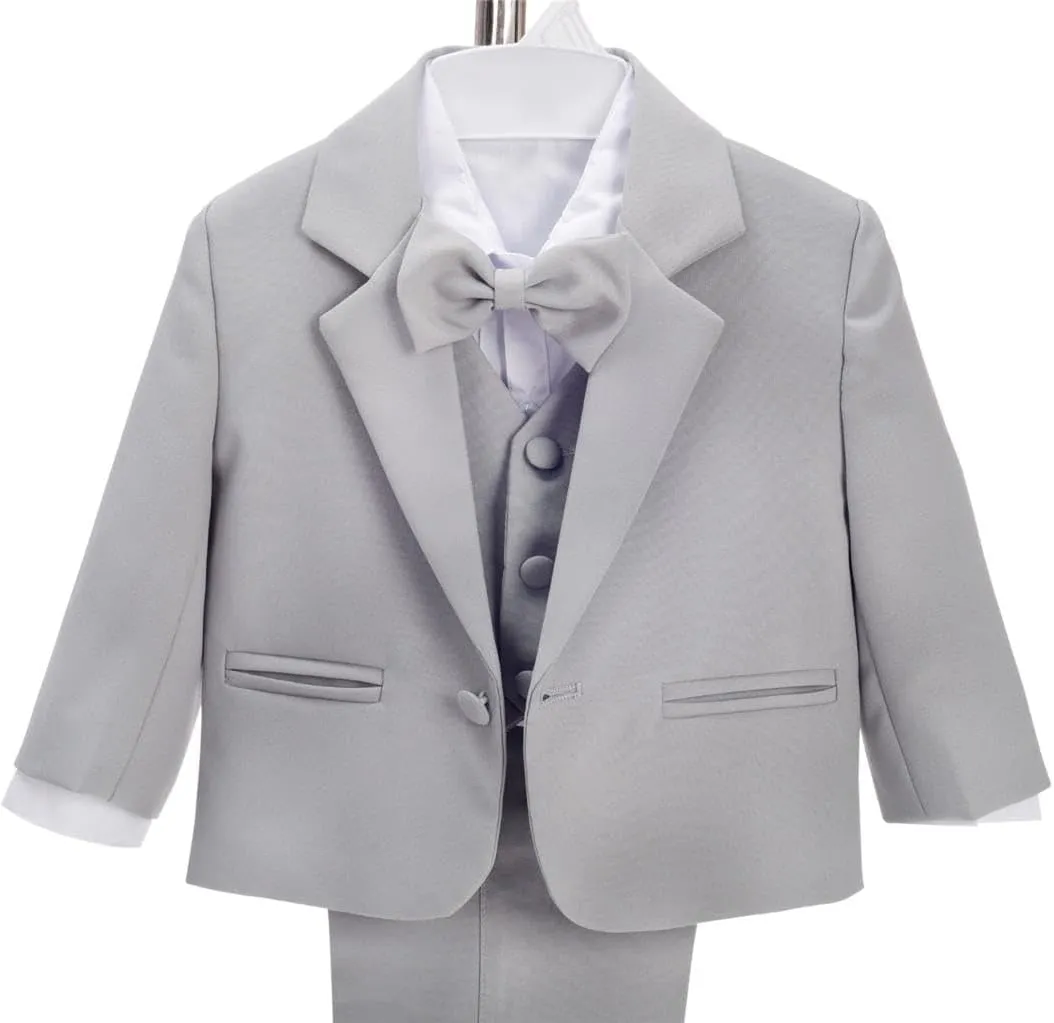 Dressy Daisy Baby Toddler Boy 5 Pcs Set Formal Tuxedo Suits No Tail Wedding Christening Baptism Outfits