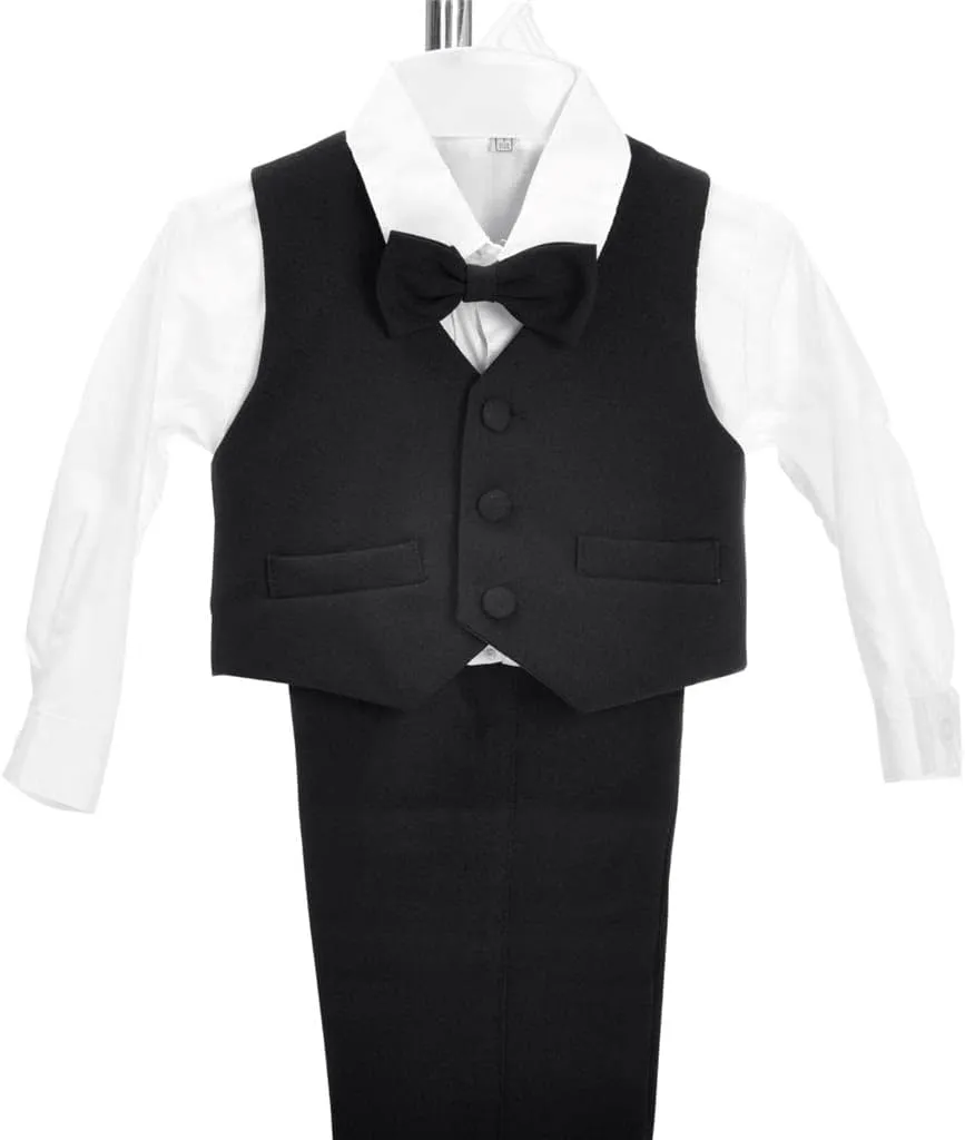 Dressy Daisy Baby Toddler Boy 5 Pcs Set Formal Tuxedo Suits No Tail Wedding Christening Baptism Outfits