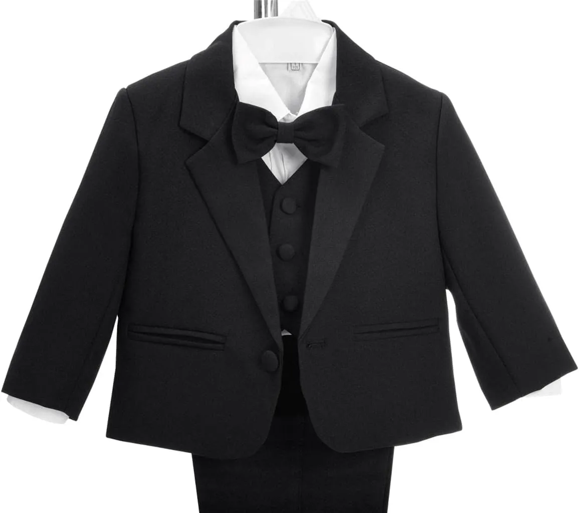 Dressy Daisy Baby Toddler Boy 5 Pcs Set Formal Tuxedo Suits No Tail Wedding Christening Baptism Outfits
