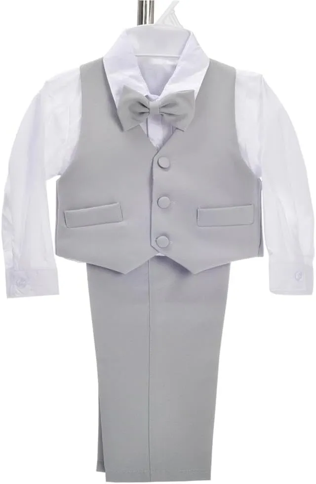 Dressy Daisy Baby Toddler Boy 5 Pcs Set Formal Tuxedo Suits No Tail Wedding Christening Baptism Outfits