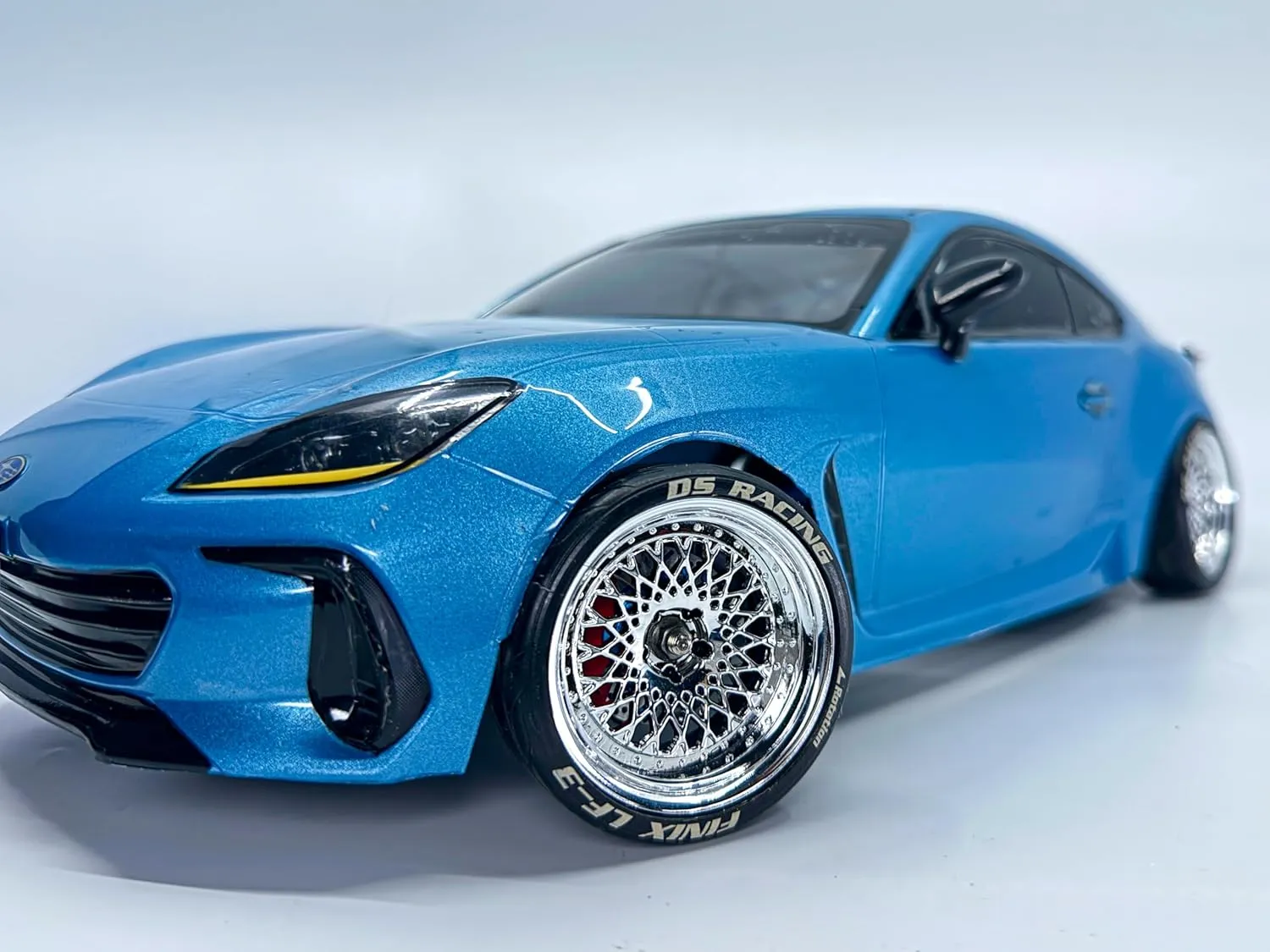 Drift Element 1/10 RC Drift Car Rims Wheels, New Mesh Series, Set of 2, Adjustable Offset, Compatible with Yokomo YD MD RD, MST RMX, Reve D RDX, Redcat RDS, HPI, TT (Triple Chrome)
