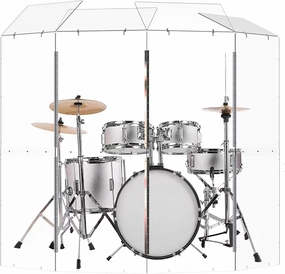 Drum Shield (4 panels with deflectors). Converts to 2ftx6ft. Full-Length Stainless Steel Hinges. Drum Cage for Home, Church, Practice & Performances