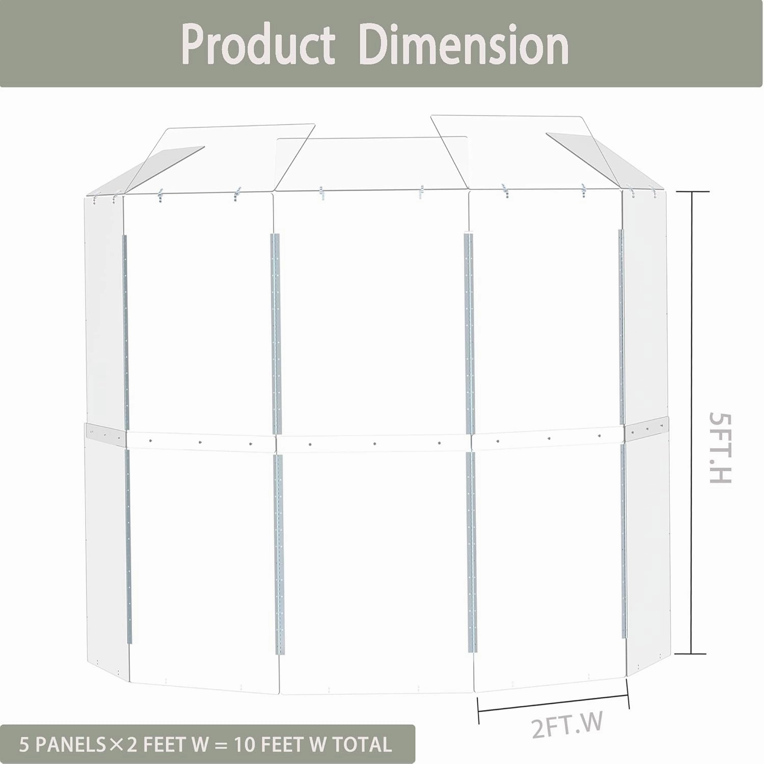 Drum Shield | Portable 5-Panel 2ft x5ft Acrylic Sound Barrier w/Deflectors | Converts to 2ftx6ft | Full-Length Stainless Steel Hinges | Drum Cage for Home, Church, Practice & Performances.