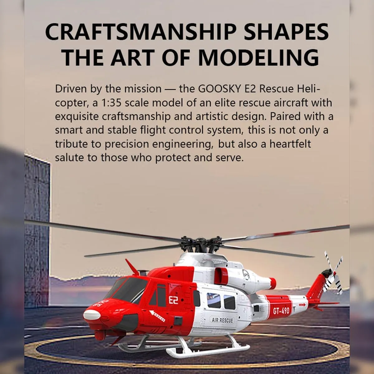 E2 UH-1Y RC Helicopter Model, 2.4G 6CH Remote Control Helicopter Model with with Lidar Positioning, Flying Toys Gifts for Adults