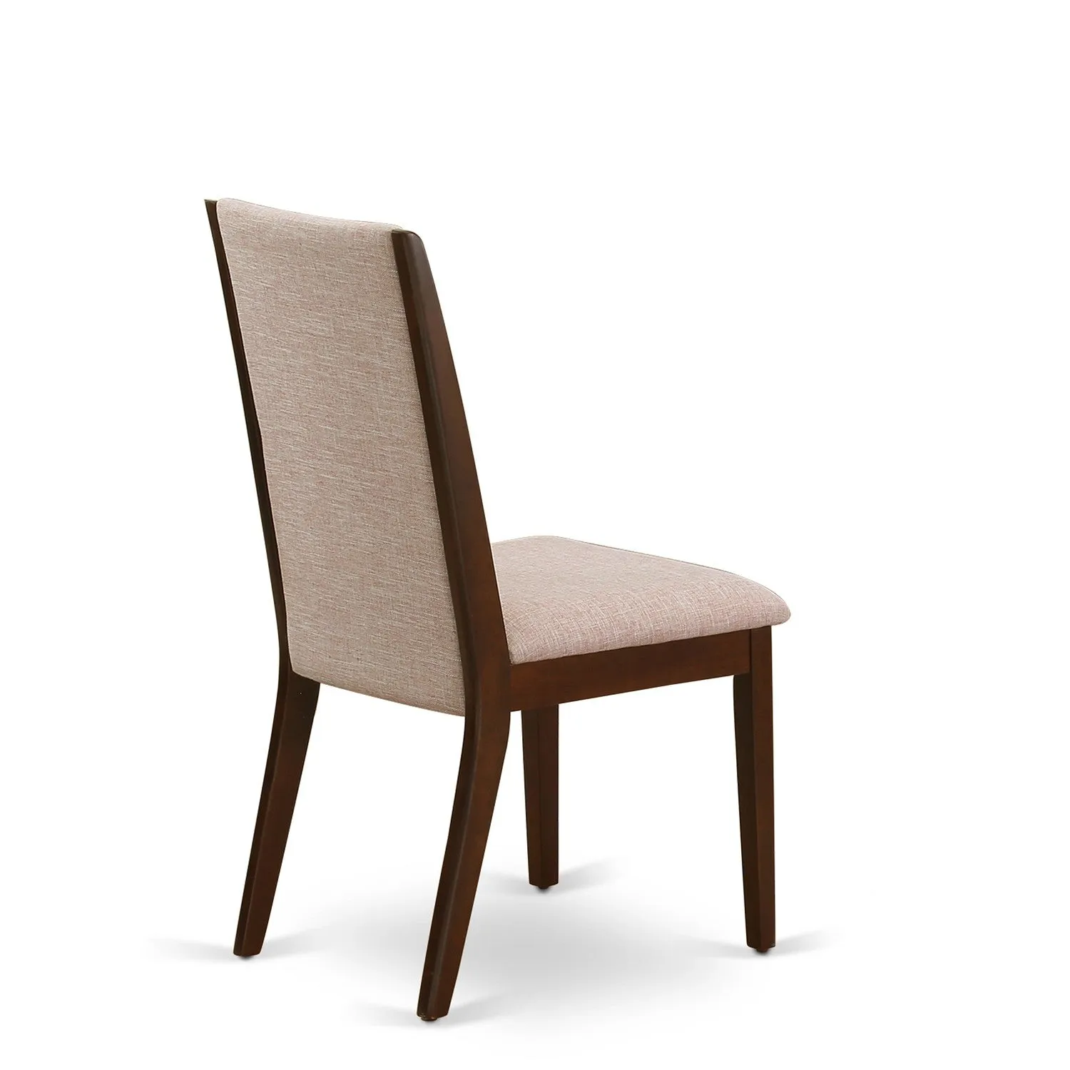 East West Furniture MLLA3-MAH-04 3 Piece Dining Set Contains a Rectangle Dining Room Table with Butterfly Leaf and 2 Light Tan Linen Fabric Upholstered Chairs, 36x54 Inch, Mahogany