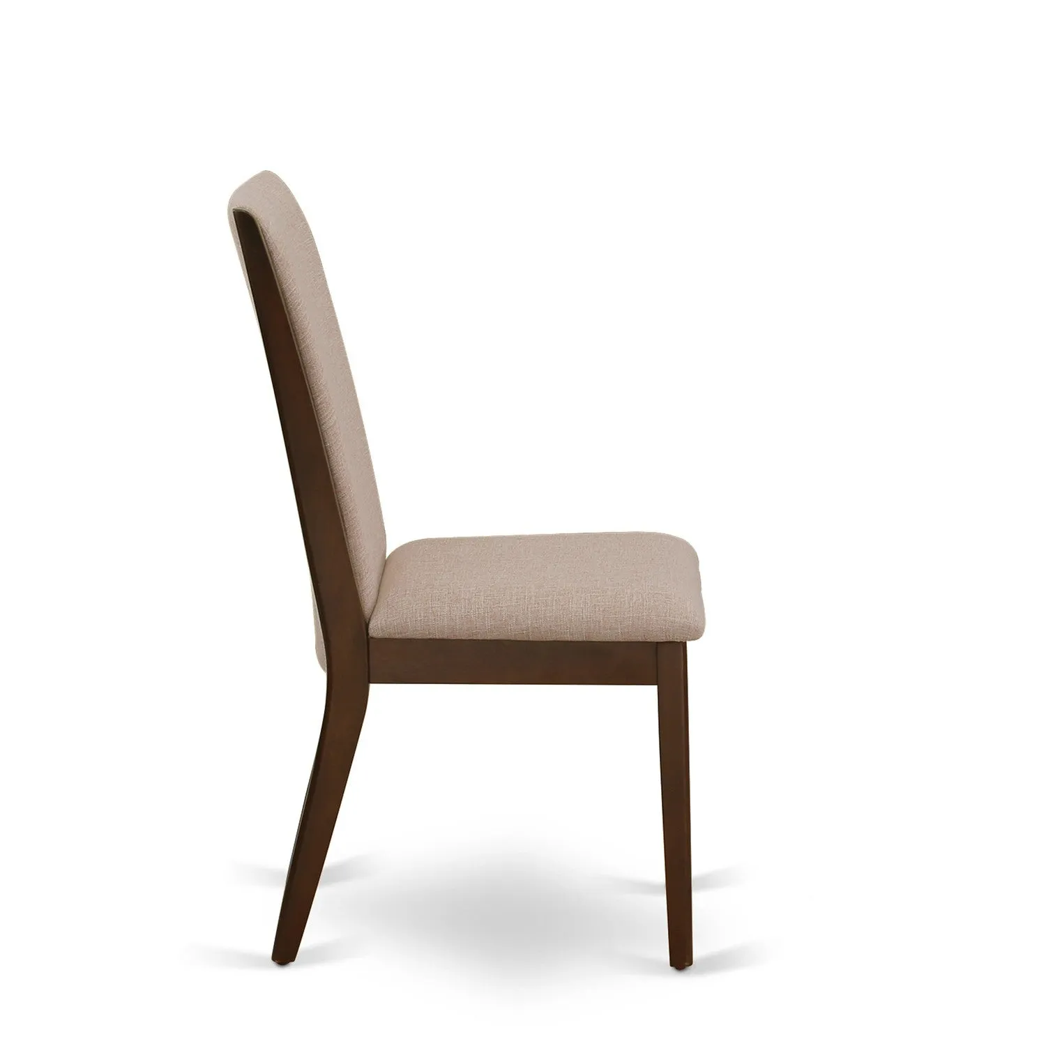 East West Furniture MLLA3-MAH-04 3 Piece Dining Set Contains a Rectangle Dining Room Table with Butterfly Leaf and 2 Light Tan Linen Fabric Upholstered Chairs, 36x54 Inch, Mahogany