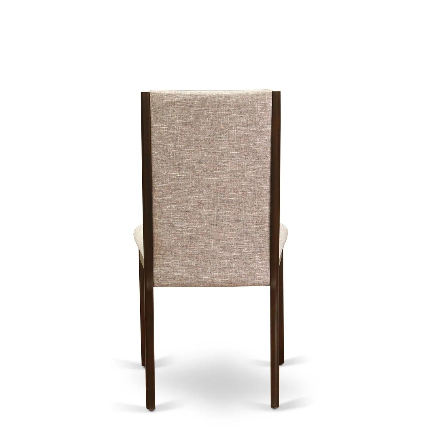 East West Furniture MLLA3-MAH-04 3 Piece Dining Set Contains a Rectangle Dining Room Table with Butterfly Leaf and 2 Light Tan Linen Fabric Upholstered Chairs, 36x54 Inch, Mahogany