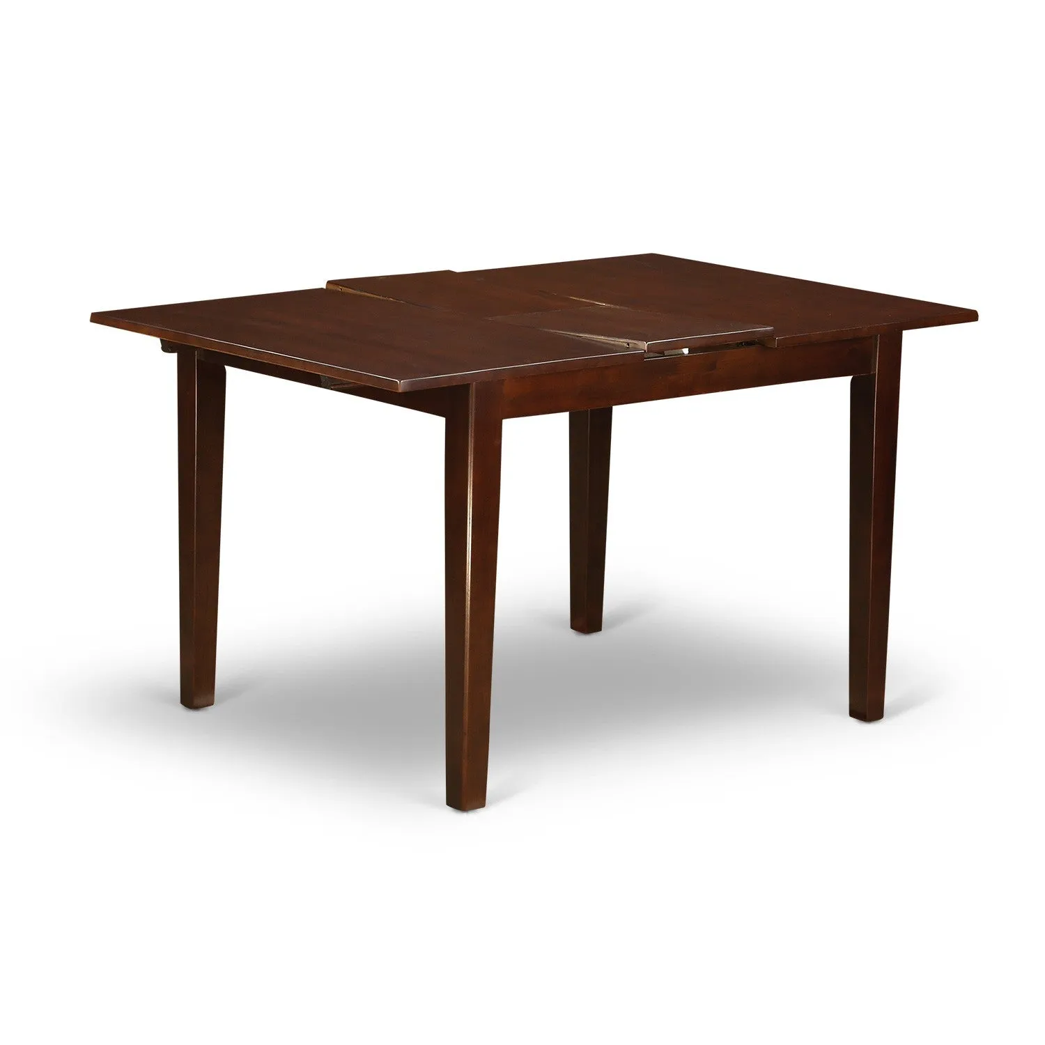 East West Furniture MLLA3-MAH-04 3 Piece Dining Set Contains a Rectangle Dining Room Table with Butterfly Leaf and 2 Light Tan Linen Fabric Upholstered Chairs, 36x54 Inch, Mahogany