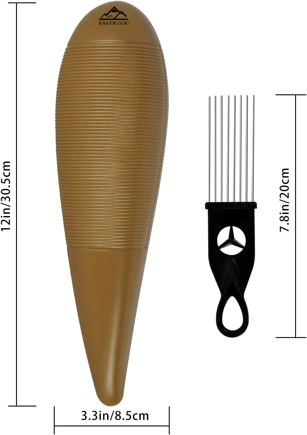 EASTROCK Guiro Instrument 3.3"x12" Fish Shaped Latin Percussion Instrument with 1 Scraper Musical Training Tool for Beginners and Professional Band Accompaniment （Upgraded Version）