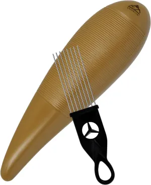 EASTROCK Guiro Instrument 3.3"x12" Fish Shaped Latin Percussion Instrument with 1 Scraper Musical Training Tool for Beginners and Professional Band Accompaniment （Upgraded Version）