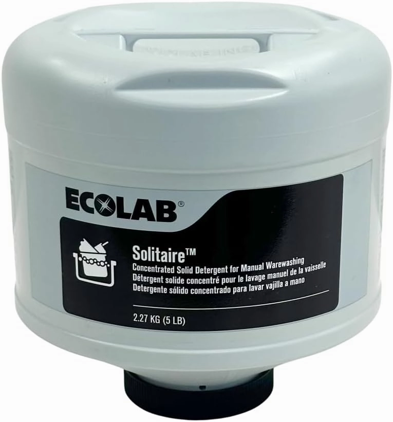 Ecolab Solitaire Solid Detergent for Manual Warewashing - 5lb