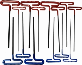 Eklind 50914 Cushion Grip Hex T-Key Set 14 Piece Set - INCH/MM, 9 inch arm