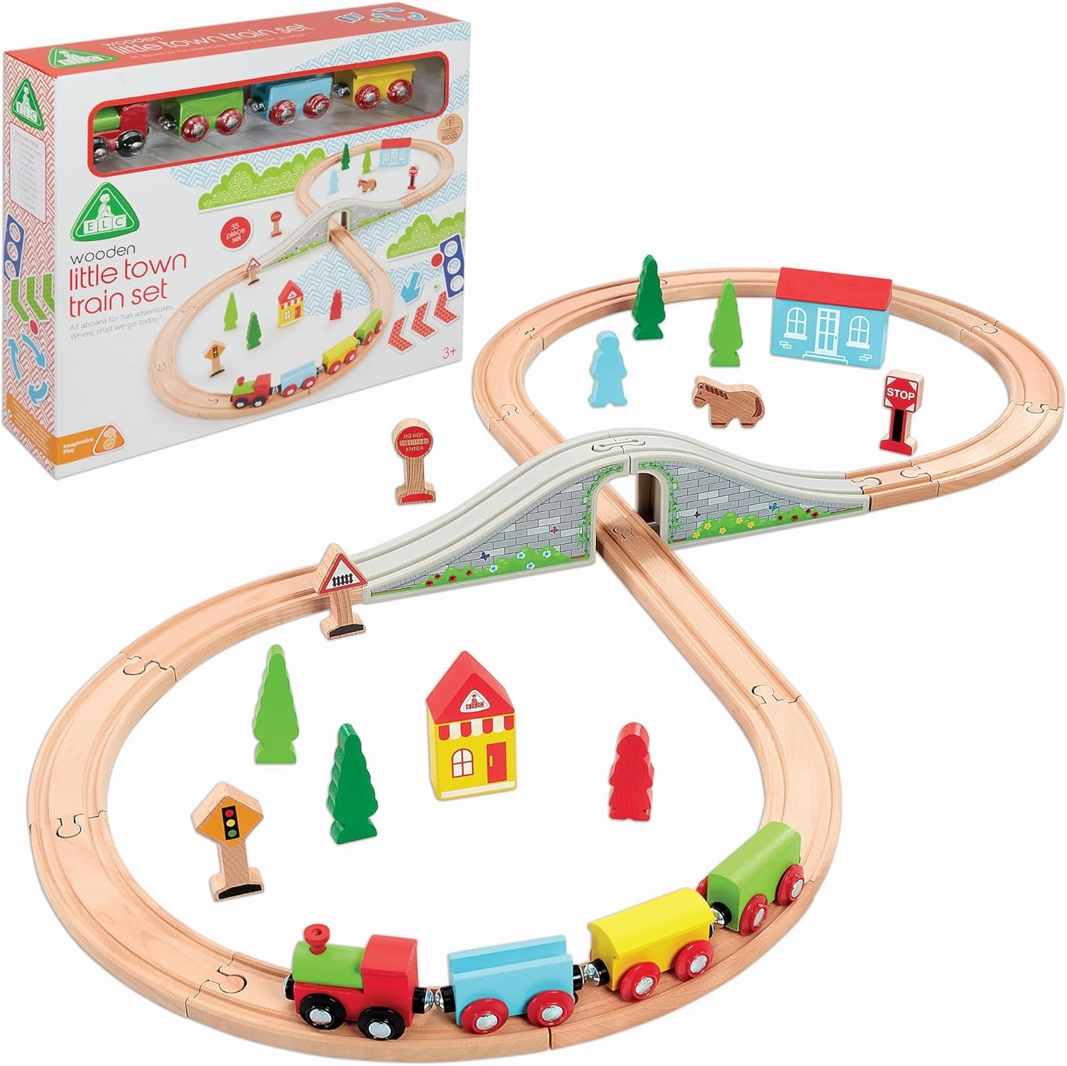 ELC Wooden Train Set & Little Town For Children From 3 Years Toddler Play Toys Wooden Train Track Accessories Early Learning Centre