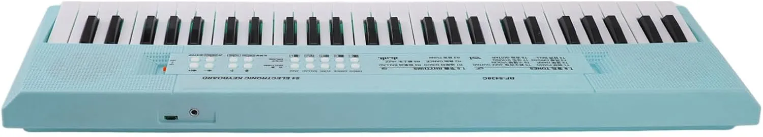 Electric Piano, Electronic Keyboard 5 Instrumental Sounds Dual Power System 54 Key 8 Tones with Microphone for Learning for Indoors (Blue)