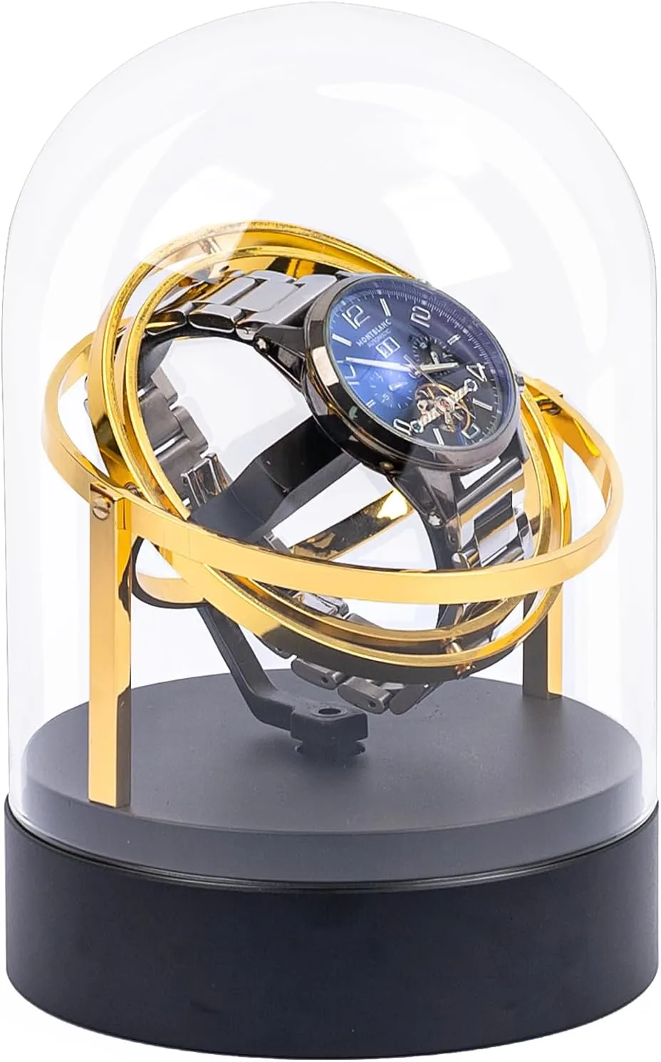Elegant Design Household Automatic Watch Winder Box for Mechanical Watch,360 Degrees Rotating Watch Case with Quiet Motor,Luxury Glass Watch Winder Storage Box