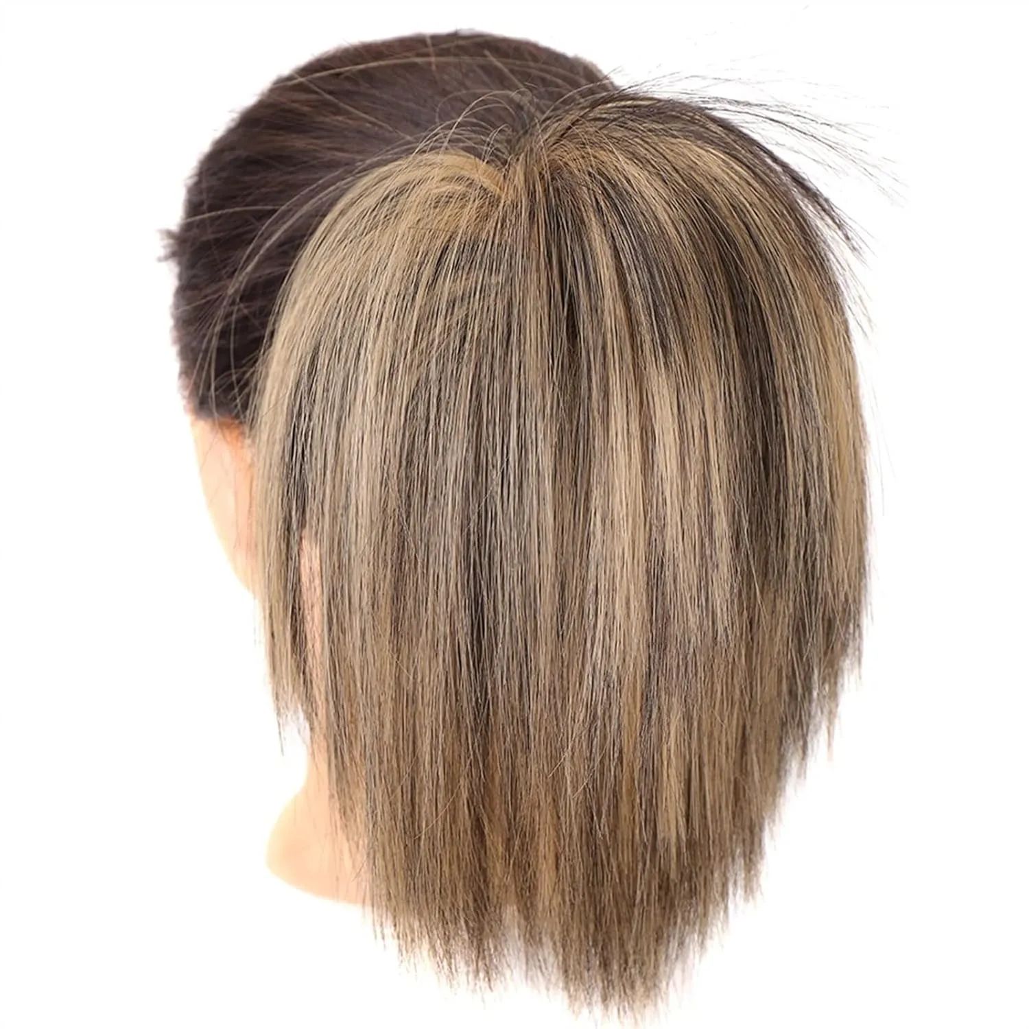ENGENDER Hair Bun 1 Pack Synthetic Messy Bun with Elastic Rubber Band Wig Straight Hair Ponytail Extensions Hair Bun for Women Hair Piece(10)