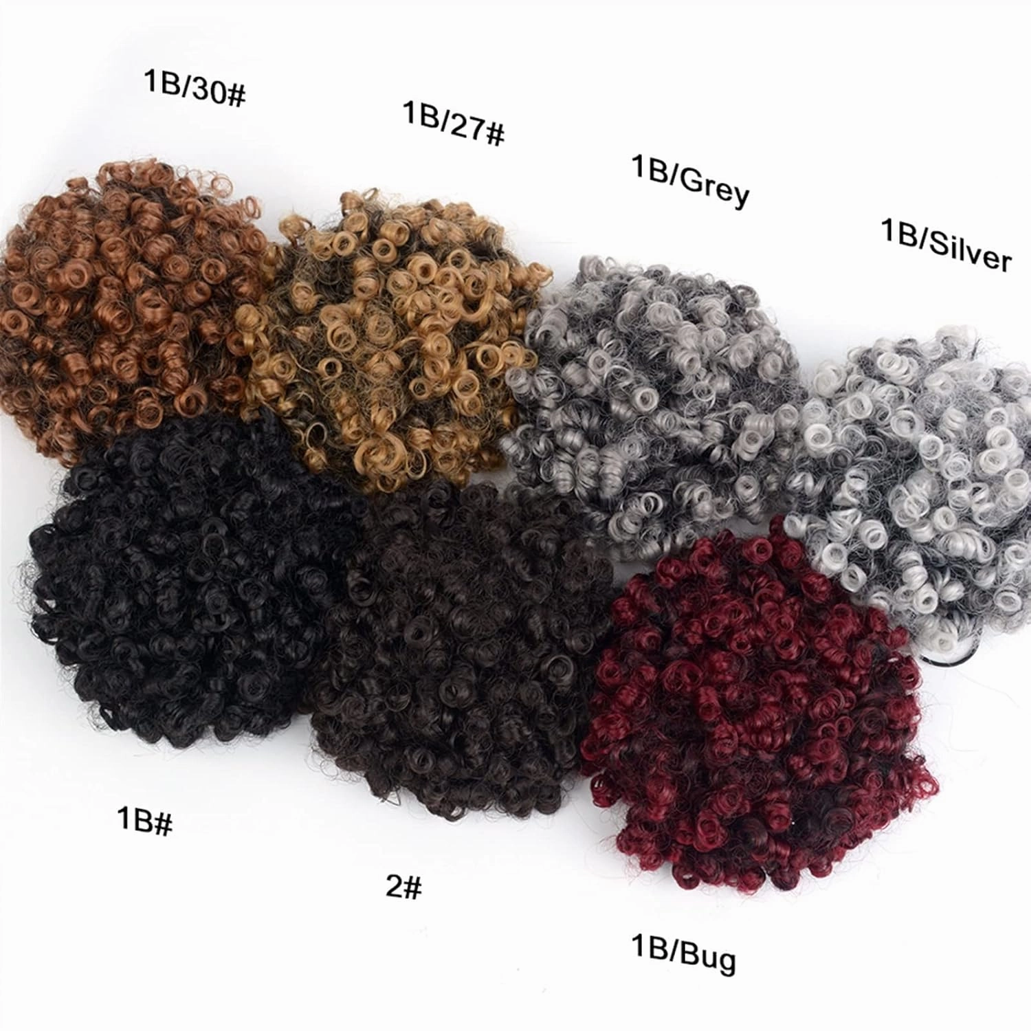 ENGENDER Hair Bun Women's Synthetic Hair Bun Afro Curly Shaggy Ponytail Extensions with Drawstring Shaggy Bun for Black Women Hair Piece(03)