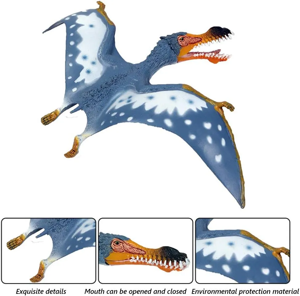 EOIVSH 3-Pack Realistic Flying Dinosaur Figures - Pterosaur, Pterodactyl & Pteranodon - Educational Toy, Great for Collection, Gifts & Party Favors