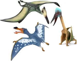 EOIVSH 3-Pack Realistic Flying Dinosaur Figures - Pterosaur, Pterodactyl & Pteranodon - Educational Toy, Great for Collection, Gifts & Party Favors