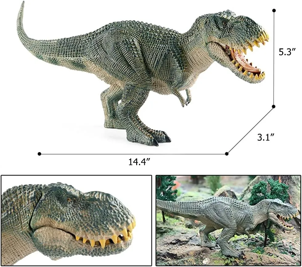 EOIVSH 3PCS Dinosaur Toys Set: Tyrannosaurus Raptor & Vastatosaurus Rex & Mosasaurus, Large Plastic Dinosaur Figures, Dinosaur Figurine Toys for Gift,Cake Topper,Party Favor