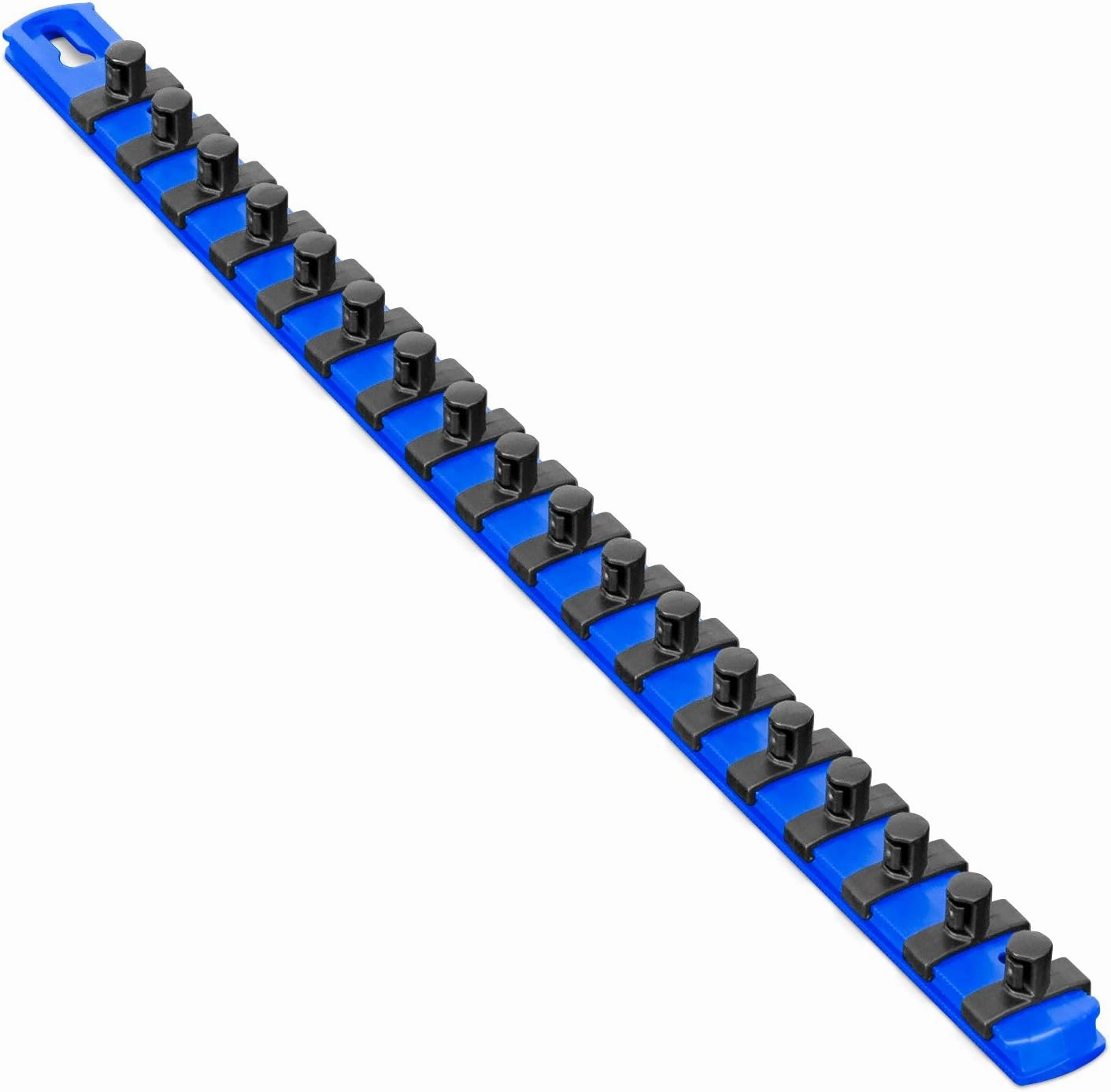 Ernst Manufacturing 18-Inch Magnetic Socket Organizer with 18 3/8-Inch Twist Lock Clips, Blue (8404M-Blue-3/8)