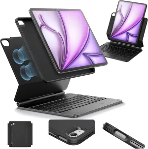 ESR iPad Air 13 Inch Case Keyboard (M3/M2, 2025/2024), Easy-Set Magnetic Stand, Portrait/Landscape Mode, Removable Case with Multi-Touch Trackpad, Rebound 360 Series, Black