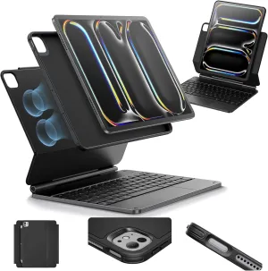 ESR iPad Pro 11 Inch Case with Keyboard (M4, 2024), iPad Pro 11(5th Gen) Keyboard Case with Easy-Set Magnetic Stand, Portrait/Landscape Modes, Removable Protective Case, Rebound 360 Series, Black