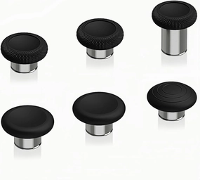 eXtremeRate 6 in 1 Metal Replacement Thumbsticks Grip, Swap Magnetic Joysticks for Xbox One Elite Series 2 & Xbox Elite 2 Core Controller (Model 1797) - Black