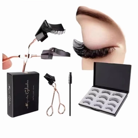 Eyelashes, Magnetic Lashes, Natural Reusable with Applicator,3D-Magnet-Wimpern-Set，, No Glue & Eyeliner, Easy to Wear, 5 Magnetic Points are Stronger Eye Shape Suitable (3 Pairs) (2Natural style)