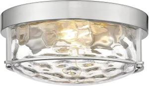FEMILA Flush Mount Ceiling Light Fixture, 12" Brushed Nickel Ceiling Light, Water Ripple Glass, for Hallway, Living Room, Kitchen, Bedroom, E26 Base, 4FTJ22WG-F BN