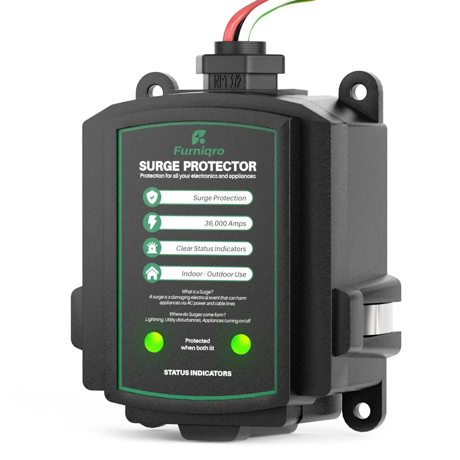 FHSPD36S Whole House Surge Protector for 36,000 Amps, Ultimate Surge Protection, Whole Home Surge Protector, Indoor/Outdoor Use, 120/240V